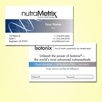 nutraMetrix Isotonix Business Card